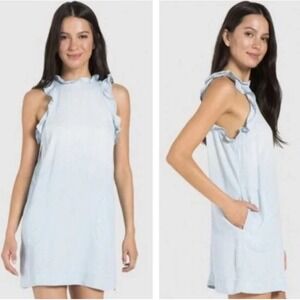 SugarBee Cotton Ruffle Neck Pocket Shift Dress 2X